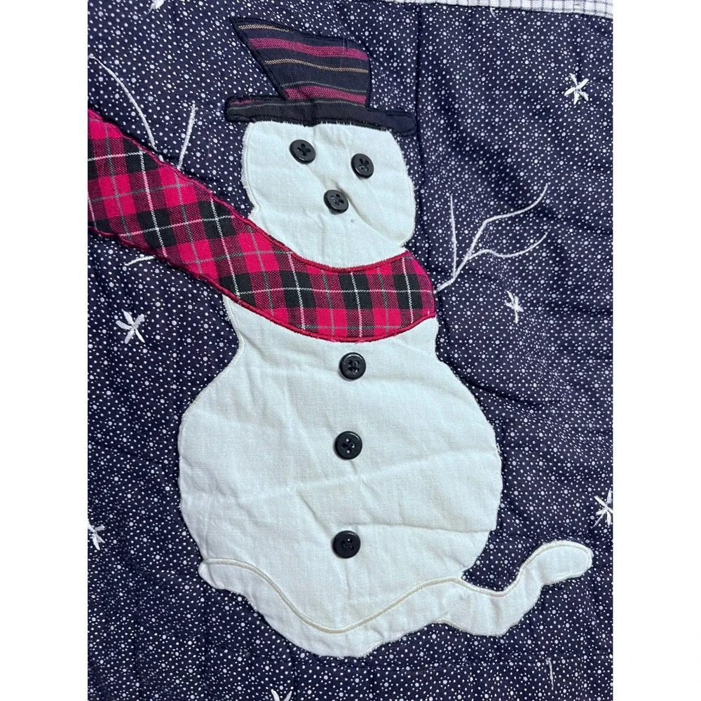 Vintage Patch Magic Group Inc Snowman Plaid Applique Quilt Winter Wall Hanging
